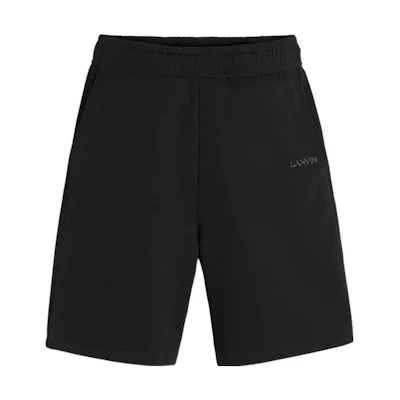 Lanvin SS23 Black Casual Shorts with Solid Color Logo Embroidery. RM-TR0018-5583-P2310