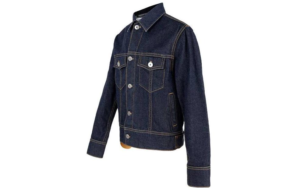 Shop Chaqueta Vaquera Lanvin SS23 Color Sólido Azul Oscuro. RM-JA0135-D006-A2229