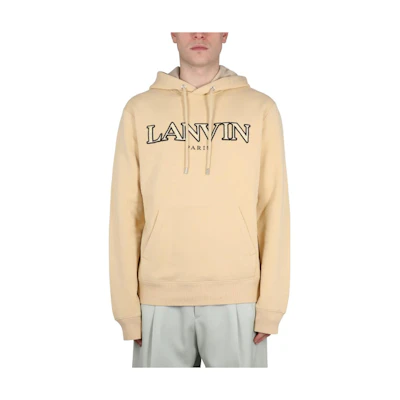 Lanvin SS23 Beige Logo Embroidered Hoodie RM-HO0010-J209-E23081