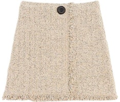 Lanvin SS23 Beige Solid Tweed Short Skirt. RW-ST0015-K001-A22 Lanvin SS23 Beige Solid Tweed Short Skirt. RW-ST0015-K001-A22
