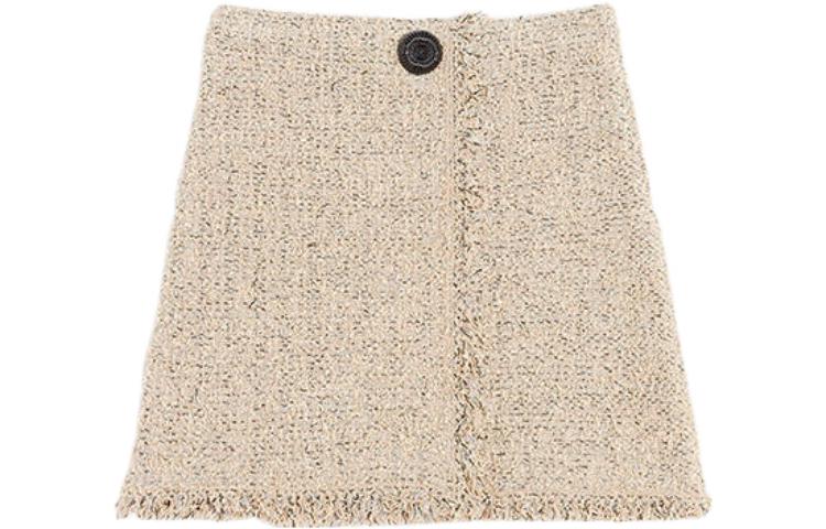 Order Lanvin SS23 Falda Corta de Tweed Beige Sólido. RW-ST0015-K001-A22