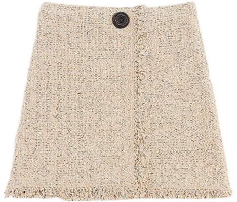 Lanvin SS23 Falda Corta de Tweed Beige Sólido. RW-ST0015-K001-A22 Order Lanvin SS23 Falda Corta de Tweed Beige Sólido. RW-ST0015-K001-A22