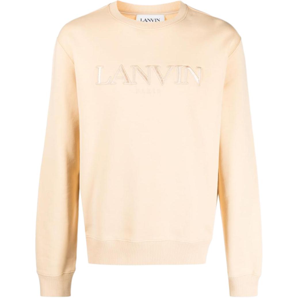 Lanvin SS23 Beige Sweatshirt with Embroidered Letter Logo RM-SS0001-J210-E23081