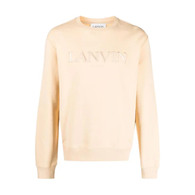 Lanvin SS23 Beige Sweatshirt with Embroidered Letter Logo RM-SS0001-J210-E23081