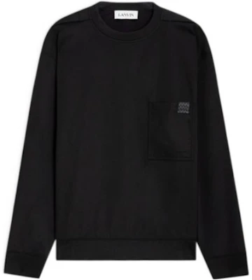 Lanvin SS23 Black Crewneck Pocket Pullover Sweatshirt Long Sleeve RM-SS0014-5583-P23 Buy Lanvin SS23 Black Crewneck Pocket Pullover Sweatshirt Long Sleeve RM-SS0014-5583-P23