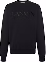 Lanvin SS23 Black Crewneck Sweatshirt with Embroidered Logo for Men RM-SS0001-J210P23-10 Lanvin SS23 Black Crewneck Sweatshirt with Embroidered Logo for Men RM-SS0001-J210P23-10