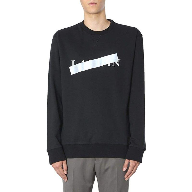 Lanvin SS23 Black Crewneck Sweatshirt with Front Letter Print RMJE0036A19-10