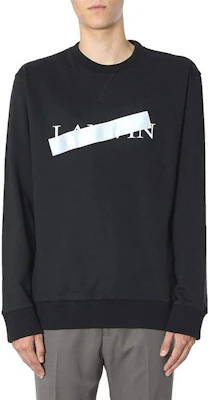 Lanvin SS23 Black Crewneck Sweatshirt with Front Letter Print RMJE0036A19-10 Buy Lanvin SS23 Black Crewneck Sweatshirt with Front Letter Print RMJE0036A19-10