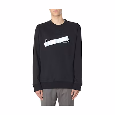 Lanvin SS23 Black Crewneck Sweatshirt with Front Letter Print RMJE0036A19-10
