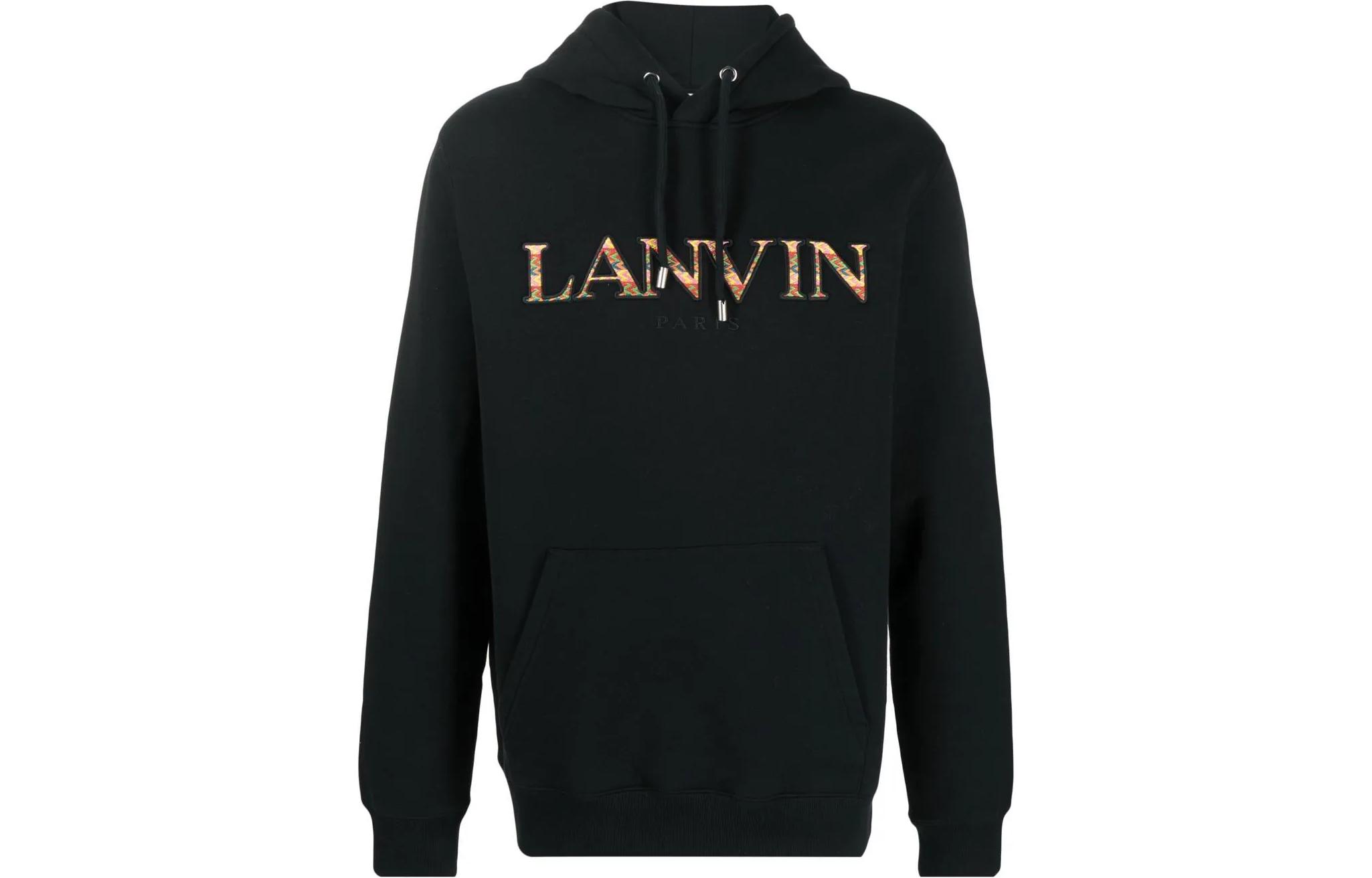 Lanvin SS23 Black Hoodie with Letter Logo Print RM-HO0001-J199-P231090