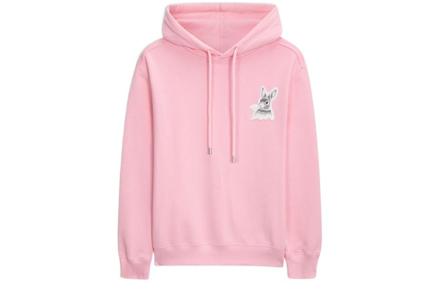 Lanvin SS23 Botanica Pink Hoodie with Floral Embroidery Unisex RW-HOY003-J301-P2350