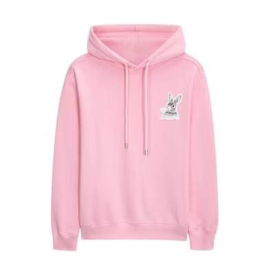 Lanvin SS23 Botanica Pink Hoodie with Floral Embroidery Unisex RW-HOY003-J301-P2350