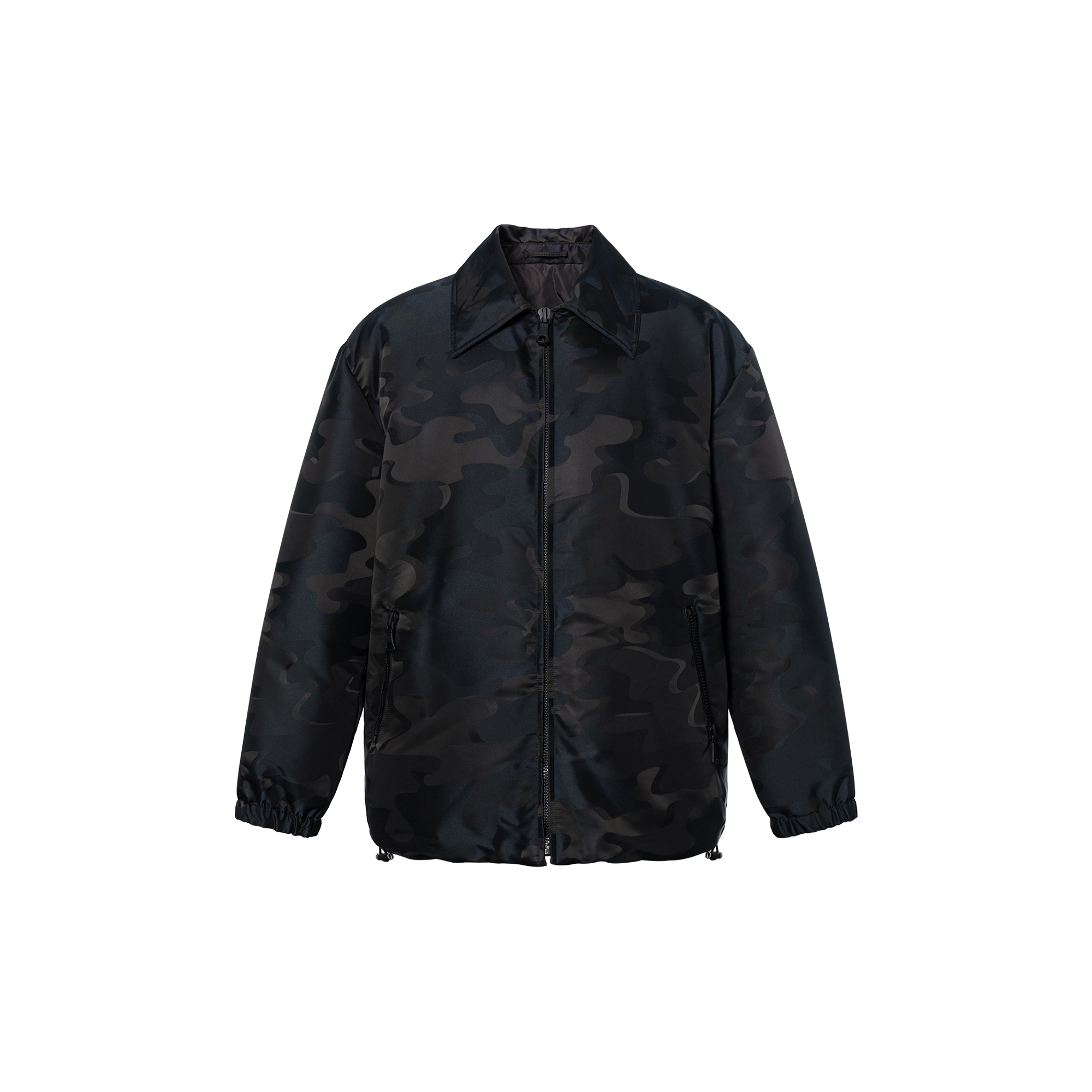 Lanvin SS23 Camouflage Logo Print Zip-Up Jacket for Men RM-OU0004-5406-A22NERO