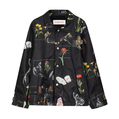 Lanvin SS23 Floral Animal Print Slim Fit Single-Breasted Jacket RM-JAY028-5613-P2310