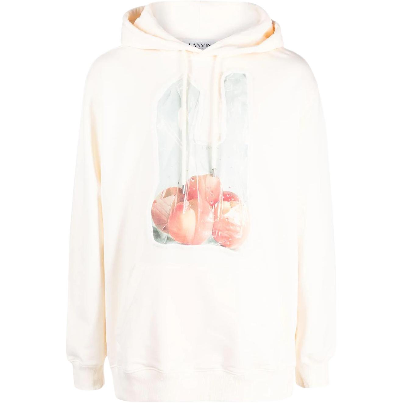 Lanvin SS23 Fruit Print Hoodie White Long Sleeve RM-HO0009-J211-E23