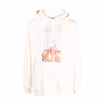 Lanvin SS23 Fruit Print Hoodie White Long Sleeve RM-HO0009-J211-E23