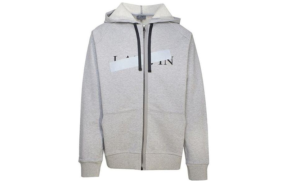Lanvin SS23 Grey Solid Casual Zip-Up Hoodie RM-JE0037-A19-13