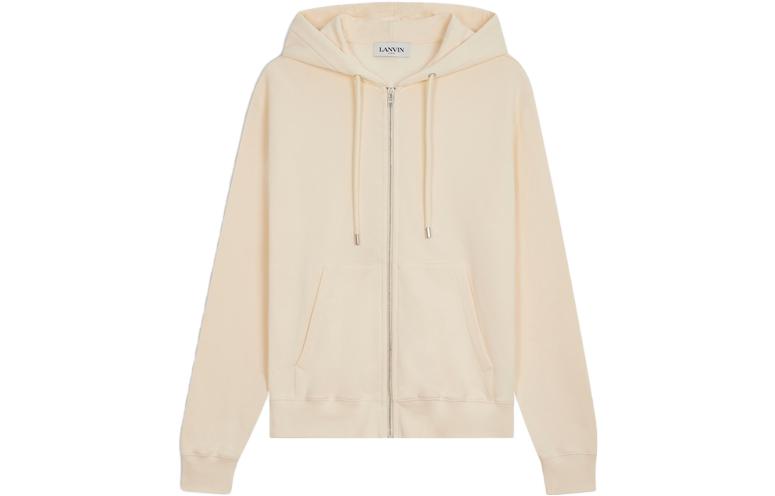 Lanvin SS23 Heart Print Hoodie Zip-Up Unisex Pale Yellow RU-HO0006-J094-E23