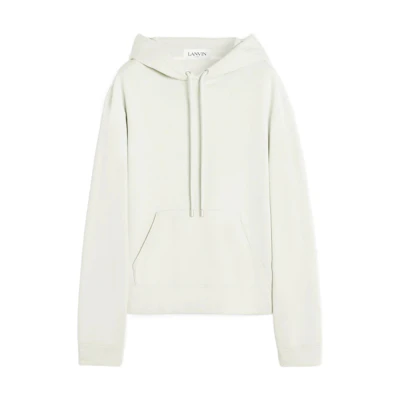 Lanvin SS23 Letter Print Embroidered Hoodie Sage Green Menswear RM-HO0009-J008-P23401
