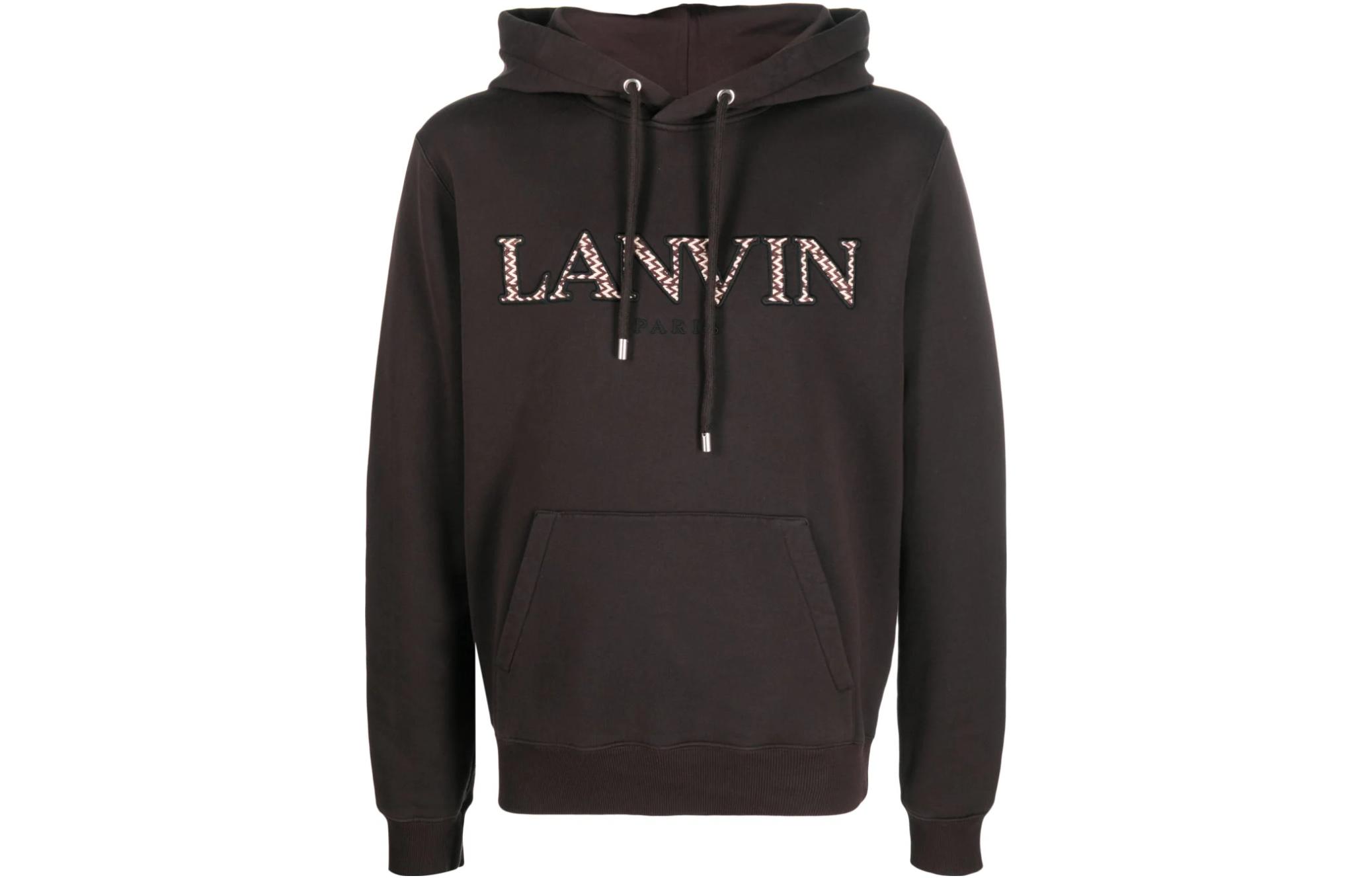 Lanvin SS23 Logo Embroidered Hoodie Brown RM-HO0010-J209-E23