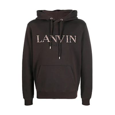 Lanvin SS23 Logo Embroidered Hoodie Brown RM-HO0010-J209-E23