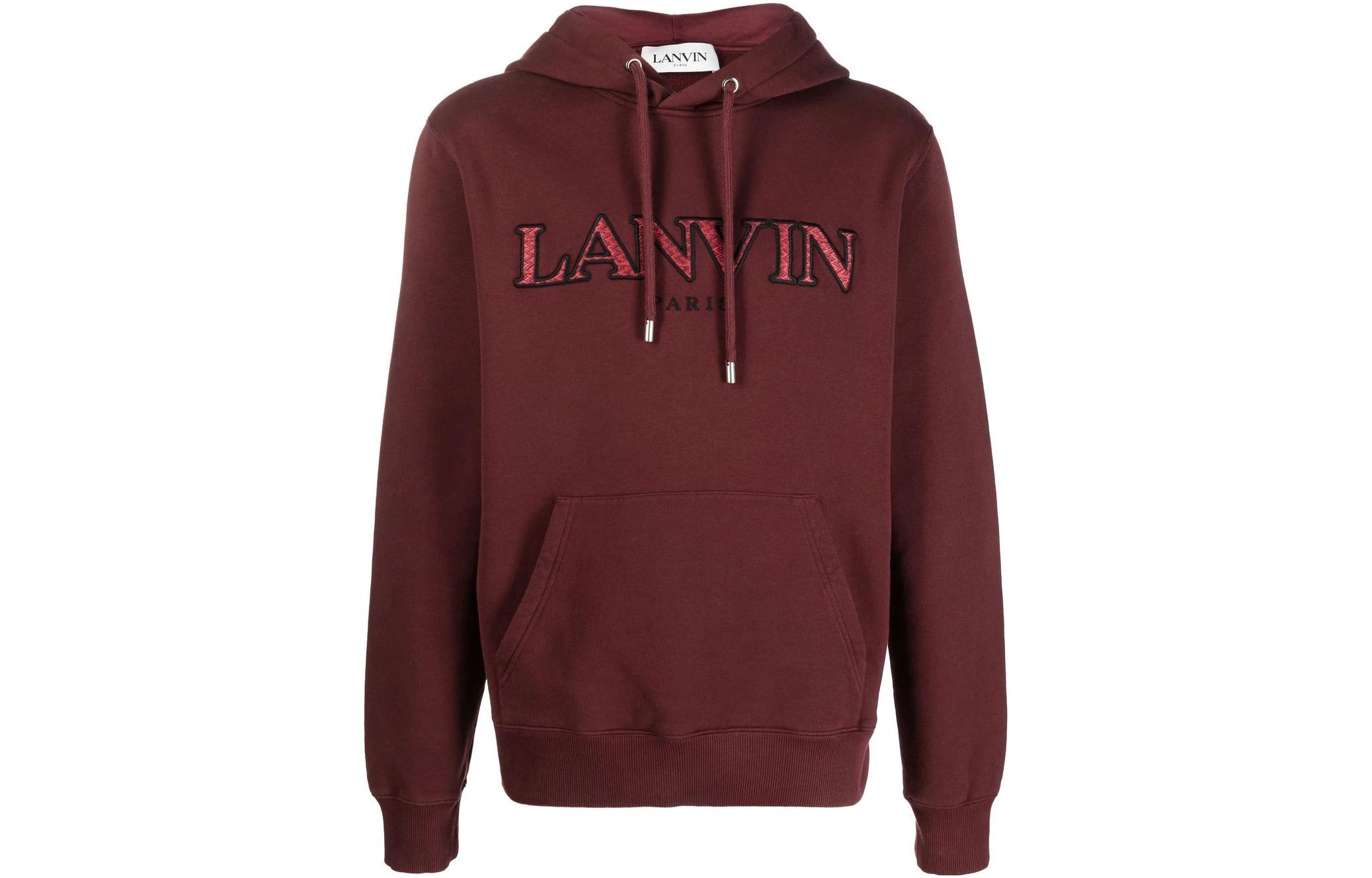 Lanvin SS23 Logo Embroidered Hoodie Maroon RM-HO0001-J199-P2339