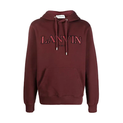 Lanvin SS23 Logo Embroidered Hoodie Maroon RM-HO0001-J199-P2339