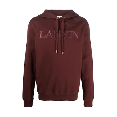 Lanvin SS23 Logo Embroidered Pullover Hoodie Red Men’s RM-HO0001-J210-P23