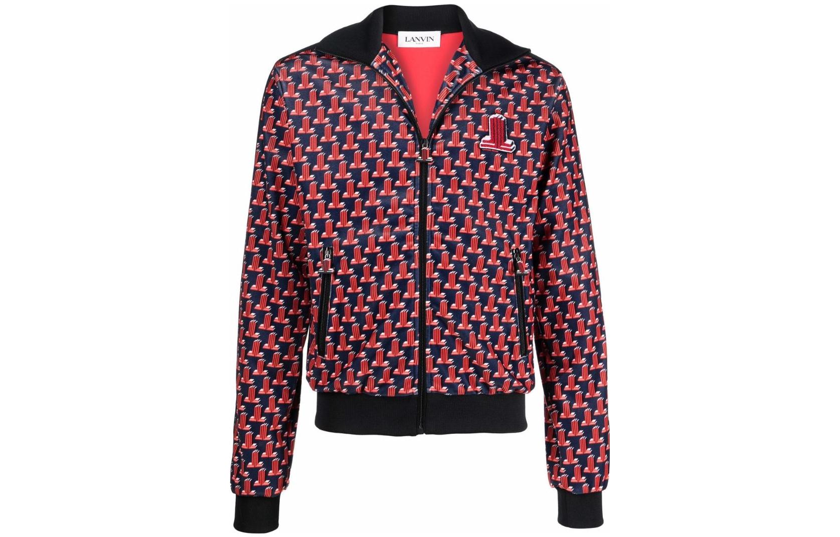 Lanvin SS23 Logo Jacquard Zip Jacket Red Men RM-SS0003-5159-P22