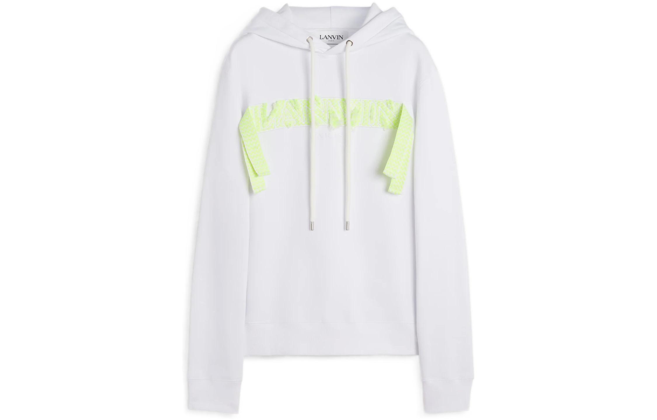 Lanvin SS23 Logo Print Pullover Hoodie White RM-HO0001-J199-P23012
