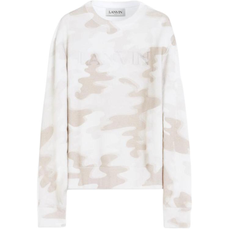 Lanvin SS23 Multicolor Logo Embroidered Tie-Dye Pullover Hoodie Beige Men RM-SS0001-J022-A22052