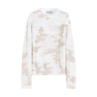 Lanvin SS23 Multicolor Logo Embroidered Tie-Dye Pullover Hoodie Beige Men RM-SS0001-J022-A22052