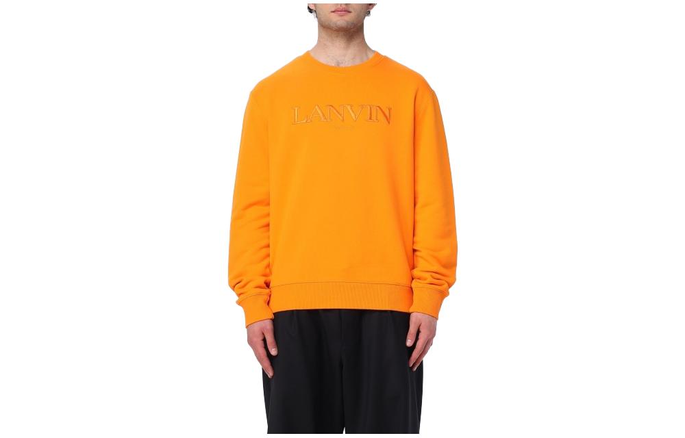 Lanvin SS23 Orange Solid Crewneck Long Sleeve Sweatshirt RM-SS0001-J210-P2395