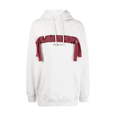 Lanvin SS23 Oversized Letter Print Hoodie White Long Sleeve Pullover RM-HO0009-J199-A2304