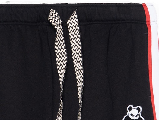 Lanvin SS23 Celana Jogger Pria Hitam Panda Appliqué Bergaris Drawstring. RM-TR0141-J212-H2110 Shop Lanvin SS23 Celana Jogger Pria Hitam Panda Appliqué Bergaris Drawstring. RM-TR0141-J212-H2110