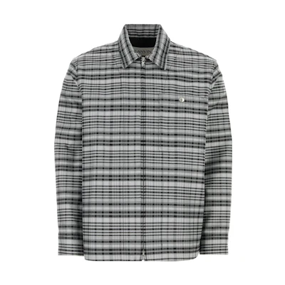 Lanvin SS23 Plaid Zip-Up Shirt Jacket - Grey RM-SI0104-5598-P23114