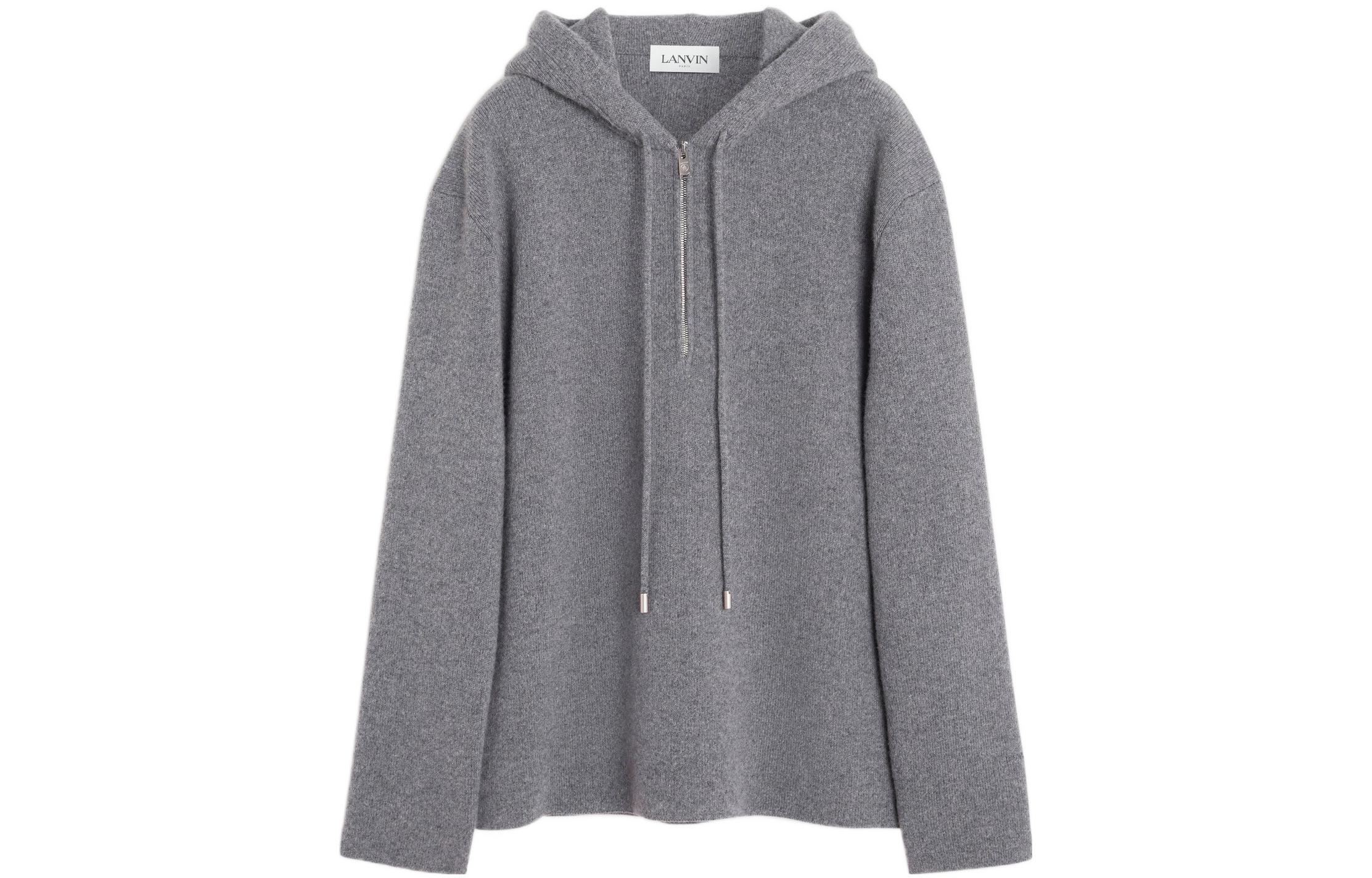 Lanvin SS23 Solid Half-Zip Hoodie Deep Gray RM-HO0114-K003-P231242