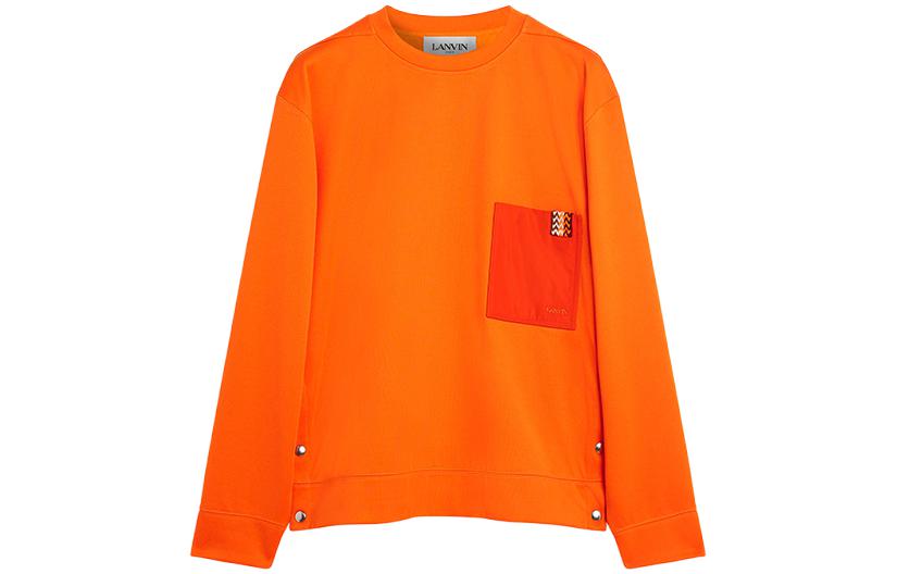 Lanvin SS23 Solid Logo Patch Crewneck Sweatshirt Orange Men’s RM-SS0014-5583-E23