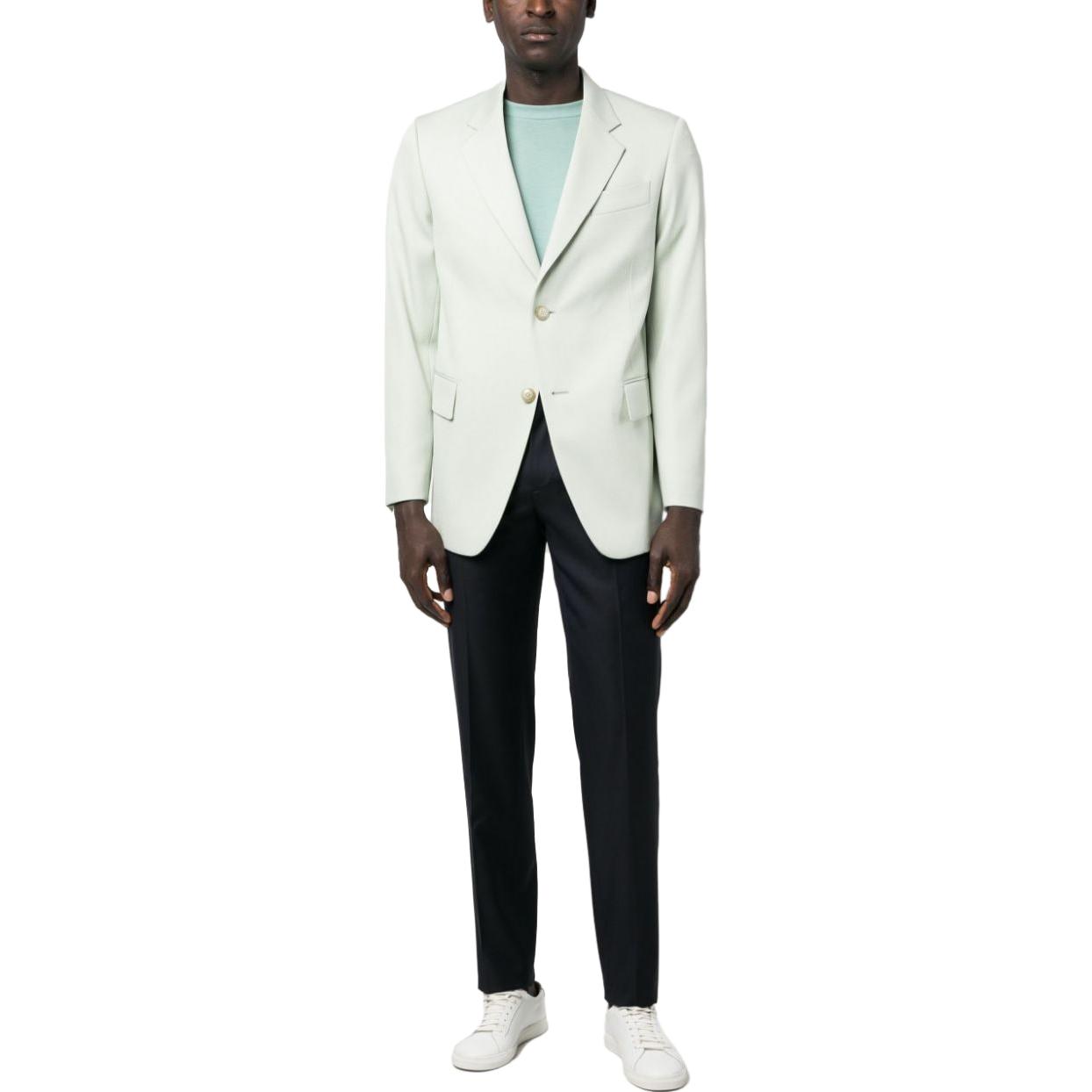 Lookbook Lanvin SS23 單排扣綠色休閒西裝外套 男裝 RM-JA0017-4885-P23