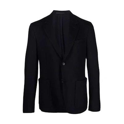 Lanvin SS23 Solid Single-Breasted V-Neck Blazer Jacket Black RMJA0112N051A2129