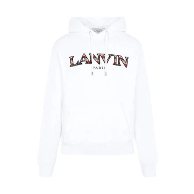 Lanvin SS23 White Hoodie with Logo Print RM-HO0001-J199-P230140