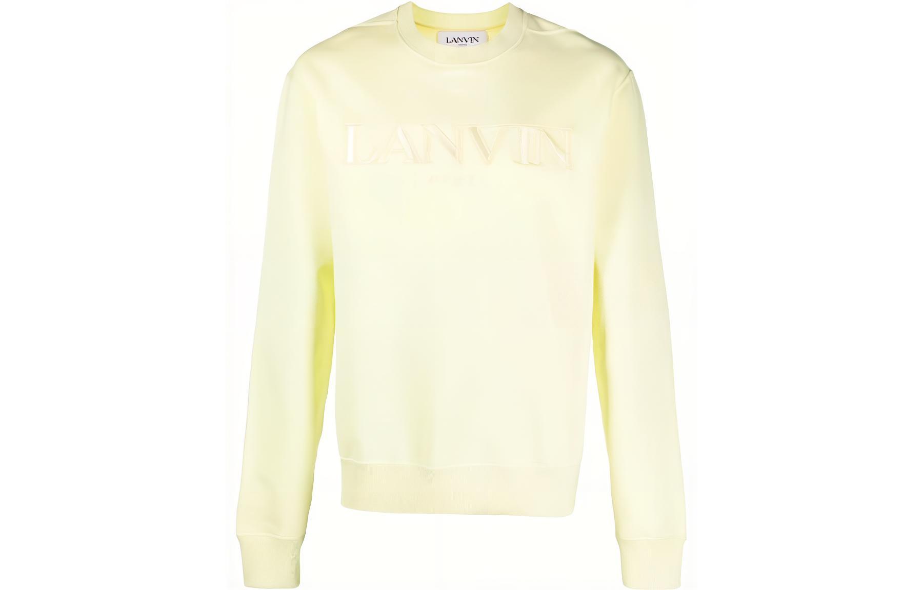 Lanvin SS23 Yellow Sweatshirt with Embroidered Logo RM-SS0001-J210-P2387