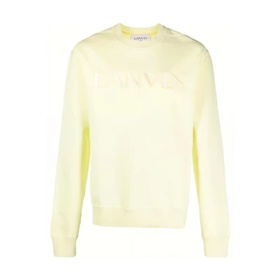 Lanvin SS23 Yellow Sweatshirt with Embroidered Logo RM-SS0001-J210-P2387