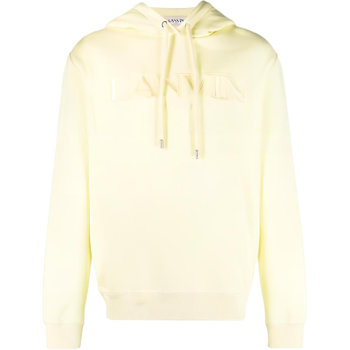 Lanvin SS23 Yellow Tonal Letter Pattern Long Sleeve Hoodie RM-HO0001-J210-P2387