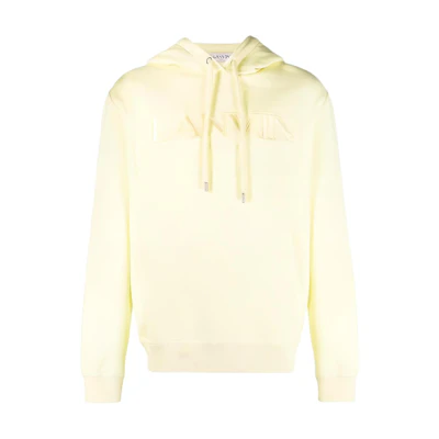 Lanvin SS23 Yellow Tonal Letter Pattern Long Sleeve Hoodie RM-HO0001-J210-P2387