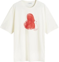 Lanvin SS24 Heart Print Loose Fit Crewneck T-Shirt Off-White RU-TS0010-J151-A24 Lanvin SS24 Heart Print Loose Fit Crewneck T-Shirt Off-White RU-TS0010-J151-A24