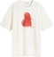 Order Lanvin SS24 Camiseta Cuello Redondo Ajuste Suelto Estampado Corazón Blanco Roto RU-TS0010-J151-A24