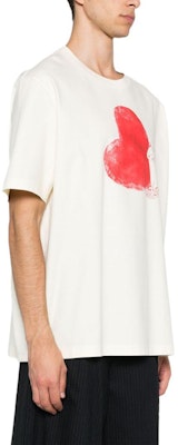 Lanvin SS24 Camiseta Cuello Redondo Ajuste Suelto Estampado Corazón Blanco Roto RU-TS0010-J151-A24 Purchase Lanvin SS24 Camiseta Cuello Redondo Ajuste Suelto Estampado Corazón Blanco Roto RU-TS0010-J151-A24