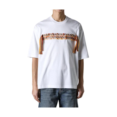 Lanvin SS24 Lace Embroidered Crewneck Short Sleeve T-Shirt White RM-TS0026-J198-P24