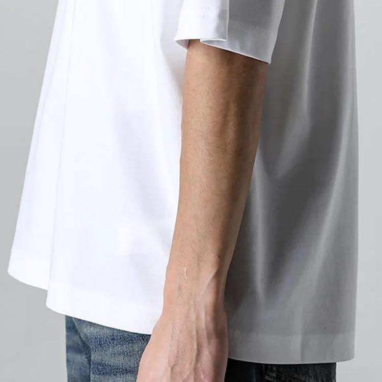 Sizing Lanvin SS24 Kaos Pendek Crewneck Bordir Renda Warna Putih RM-TS0026-J198-P24